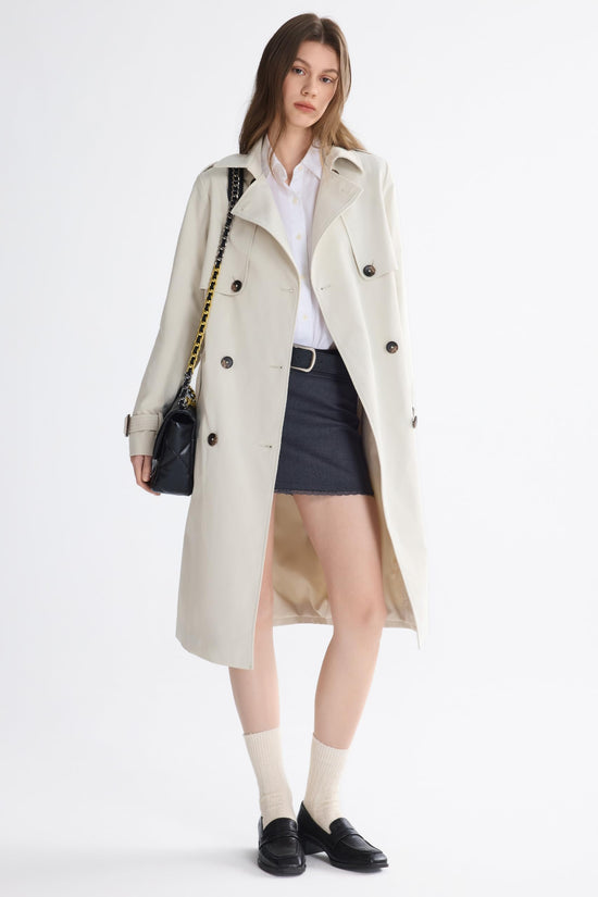 Orolay women's trench coat with belt in 3/4 length design
