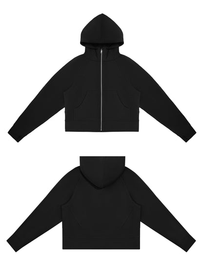 THE GYM PEOPLE sweatshirt — Full-zip fleece hoodie with pockets and thumb holes