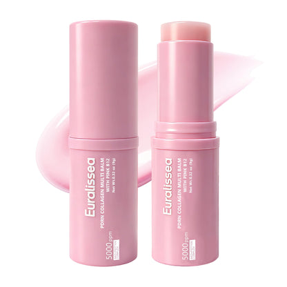 Euralissea PDRN Eye Balm Stick 2 Pack, Collagen Multi Balm with Pink B12, Hydrating Under Eye Care for Face, Neck & Smile Lines, 0.32 Oz Each