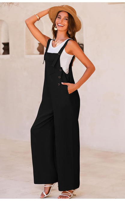 PRETTYGARDEN overalls with wide leg and sleeveless design for summer 2025