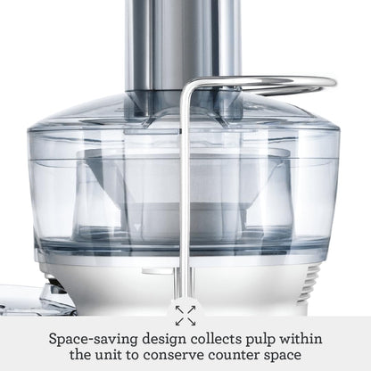 Breville juicer - Compact centrifugal design in silver finish, 25 fl oz capacity