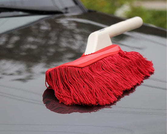 California Car Duster — Standard duster with plastic handle and microfiber cloths bundle