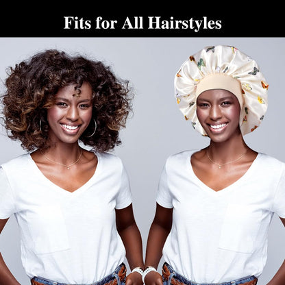 Shower cap — Large satin bonnet for women with braids