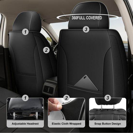 Vehicle seat cover — AOMSAZTO leather fit for Dodge Charger 2006-2026 full set