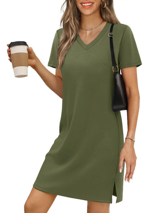 RUMIA summer dress — V-neck casual sundress for women 2026