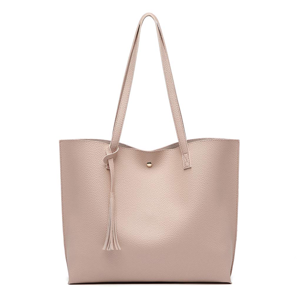 Dreubea women's tote handbag — soft faux leather with tassel detail