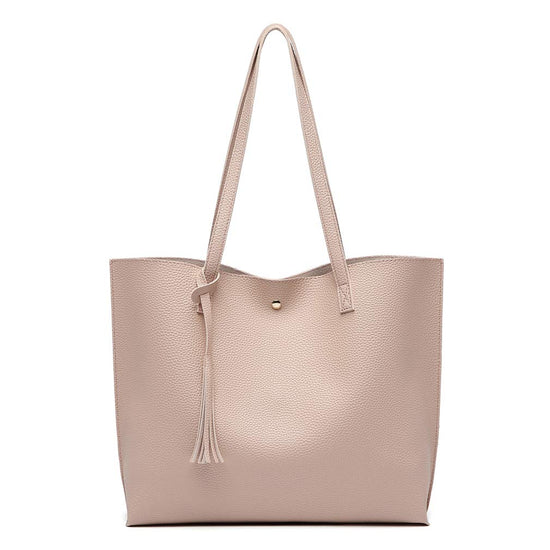 Dreubea women's tote handbag — soft faux leather with tassel detail