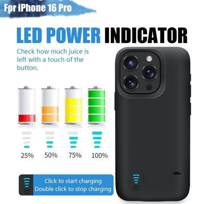 Sitong battery case — 5000mAh rechargeable extended charger for iPhone 16 Pro