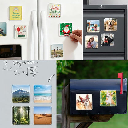 20 Pack 2x2 Inch Clear Acrylic DIY Fridge Magnet Kit