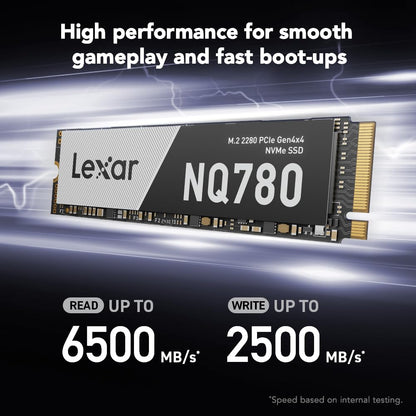Lexar SSD with heatsink for PCIe Gen4 NVMe M.2 2280 internal storage
