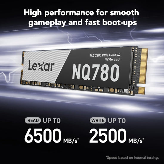 Lexar SSD with heatsink for PCIe Gen4 NVMe M.2 2280 internal storage