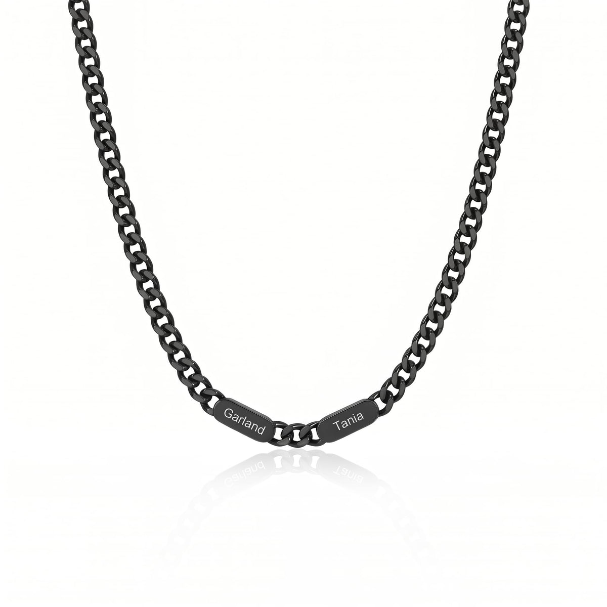 GLOMGORGE Personalized Mens Necklace with 1-6 Names Dad Necklace for Men, Cube Stainless Steel Necklace Cuban Chain Engraving Hypoallergenic Men Jewelry Fathers Day Gift for Dad Husband Grandpa BF