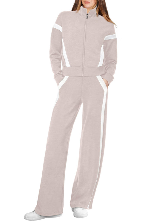 Track suit — XIEERDUO women's lounge set with wide leg sweatpants and sweatshirt