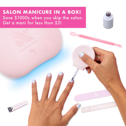 Olive & June gel mani system set — easy at-home manicure kit with LED lamp and tools