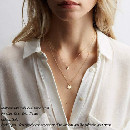 Turandoss layered choker necklace with Y pendant design and adjustable length