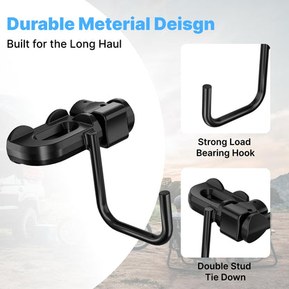 vandrabase 4Pcs L Track U-Hook Double Stud Tie Down Fitting, 1500 lbs Breaking Strength, Carbon Steel with Rust-Resistant Coating, Quick Release, L Track Accessories for Trailer, Truck, Garage Use