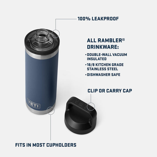 YETI thermos with vacuum insulation and chug cap