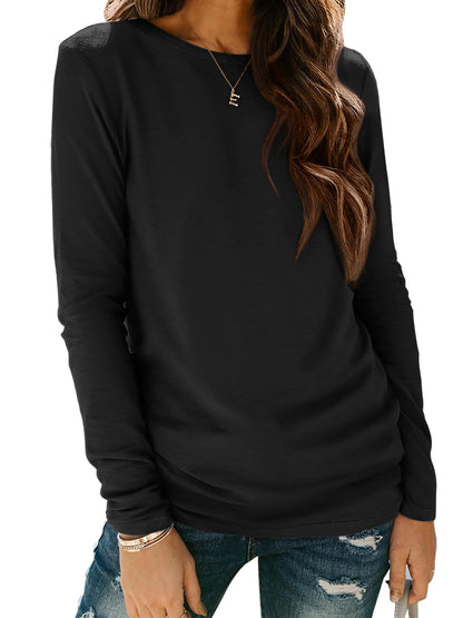 Shirt — Long sleeve basic tee for women and teen girls by ATHMILE