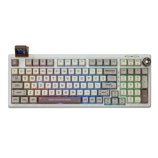 EPOMAKER RT100 mechanical keyboard — Retro gaming design with display screen and knob