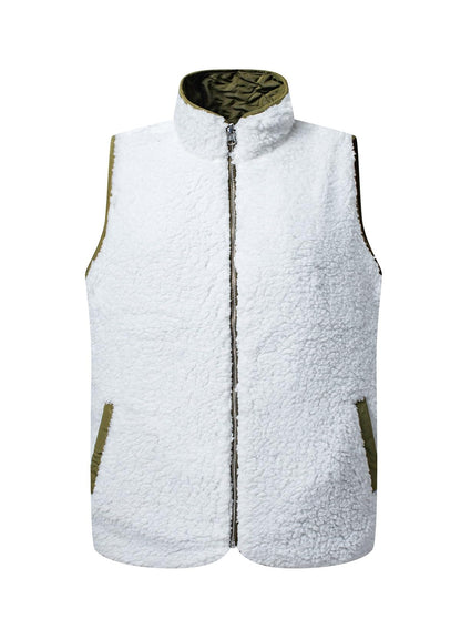 SHEWIN women puffer vest - reversible and warm winter outerwear with pockets