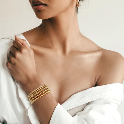 adoyi bracelet — 14K gold plated adjustable beaded strand jewelry set for women
