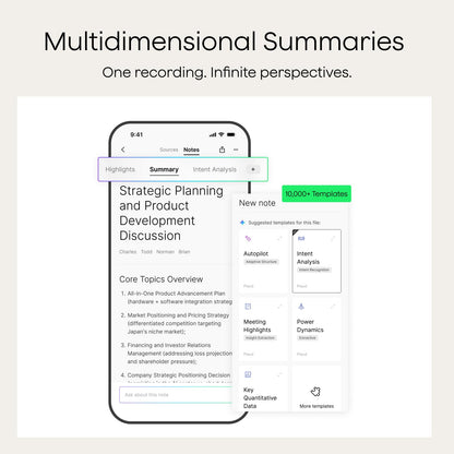 Plaud Note Pro AI Voice Recorder, Transcribe & Summarize with AI, App Control, Note Taker for Meetings & Calls, Supports 112 Languages, Ultra-Slim with InstantView Display, Case Included, Black