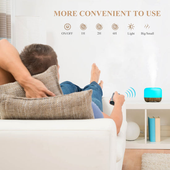 Aromatherapy essential oil diffuser — ultrasonic cool mist with colorful lights and auto off feature for home bedroom