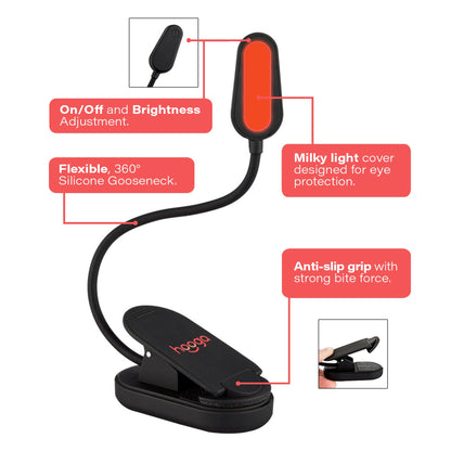 Hooga lamp — rechargeable LED with adjustable brightness levels and eye care design