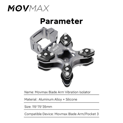 MOVMAX Blade Arm Vibration Isolator for DJI Osmo Pocket 4/3 with Hoop Connector, Blade Arm Accessories
