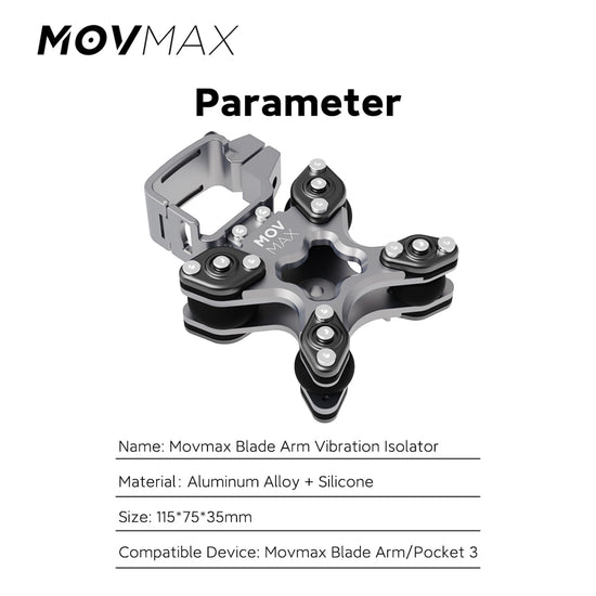 MOVMAX Blade Arm Vibration Isolator for DJI Osmo Pocket 4/3 with Hoop Connector, Blade Arm Accessories