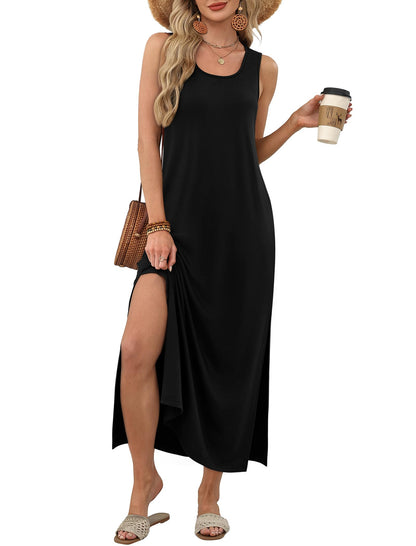 WIHOLL maxi dress with pockets and boho style in sizes S-3XL.