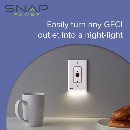 SnapPower wall plate — guide light feature