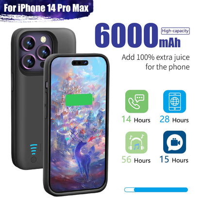 Sitong battery case – 6000mAh rechargeable extended battery for iPhone 14 Pro Max