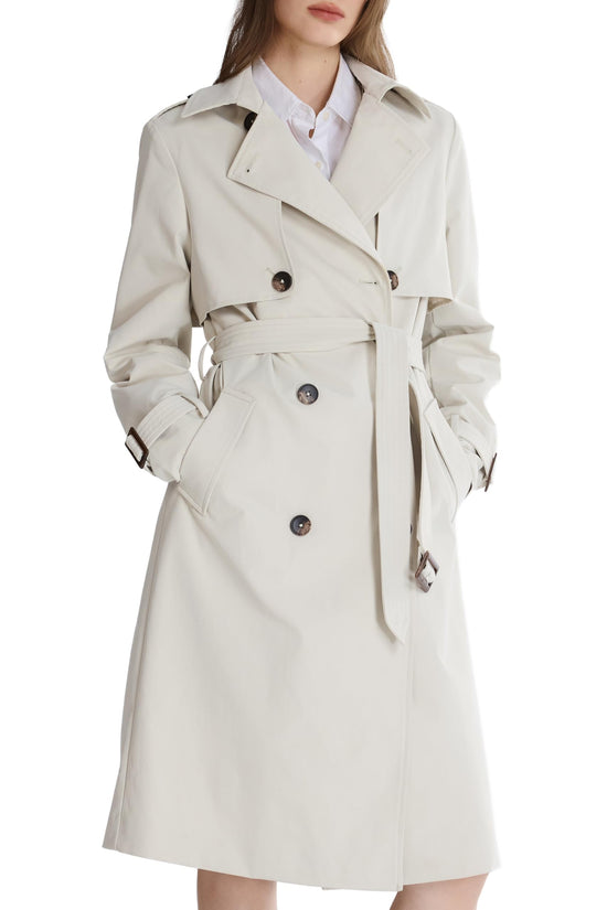 Orolay women's trench coat with belt in 3/4 length design
