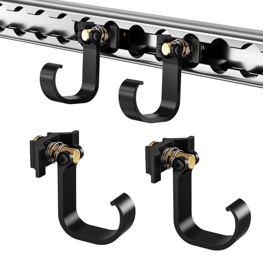 vandrabase 2Pcs Strong Heavy Duty L Track Hooks with Single Stud Fitting, 200LBS Max Load Capacity, Durable Tie Down Accessories for Trailers, Trucks, Vans, Garages, Workshop, Cargo Management