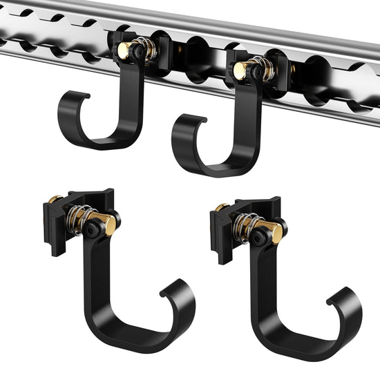 vandrabase 2Pcs Strong Heavy Duty L Track Hooks with Single Stud Fitting, 200LBS Max Load Capacity, Durable Tie Down Accessories for Trailers, Trucks, Vans, Garages, Workshop, Cargo Management