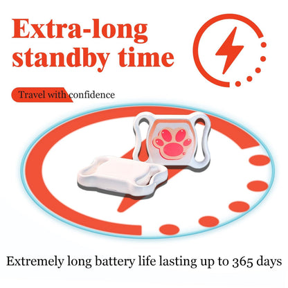 Pet GPS Tracker for Dogs & Cats - No Monthly Fee/Subscription, Free Pet Collar Included | Waterproof, Anti-Lost, Real-Time Tracking Collar | 368-Day Long Battery Life | Compatible with iOS & Android