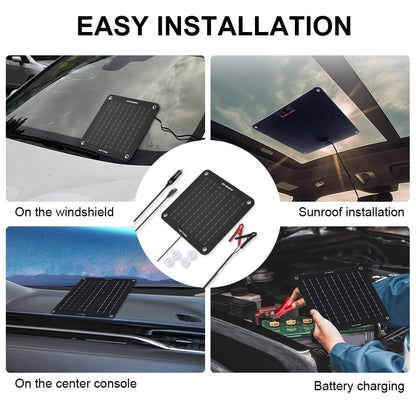 ECO-WORTHY solar car battery trickle charger - Portable power panel backupECO-WORTHY battery charger - 12 volts 5 watts solar car battery maintainer