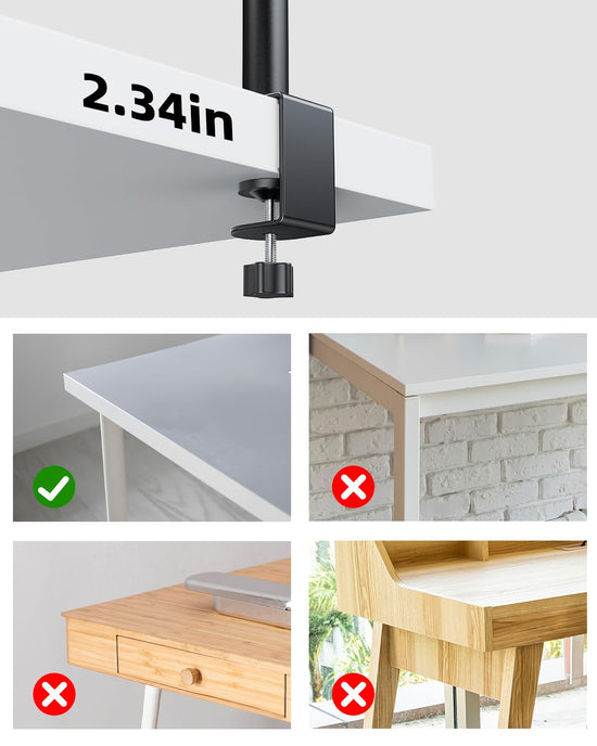 Weilisi 10.2 desk ring light — 360° adjustable with stand and C-clamp