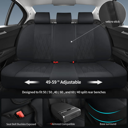 VEHICLE_SEAT_COVER — Leather five-piece set in red and black colors