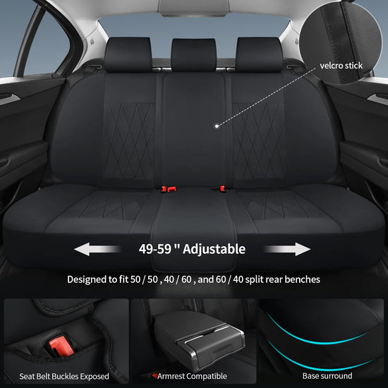 VEHICLE_SEAT_COVER — Leather five-piece set in red and black colors