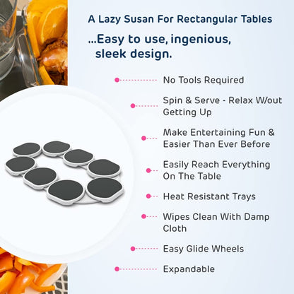Rotating tray — Long lazy Susan for kitchen and dining tables