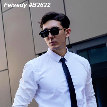 Sunglasses — Feisedy vintage square aviator style with UV400 protection
