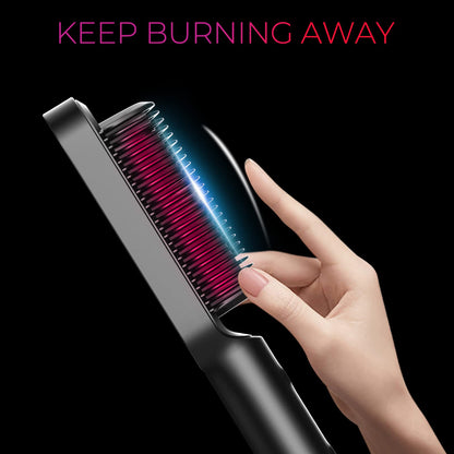 Hair straightener brush — Fast heating and dual voltage technology for women