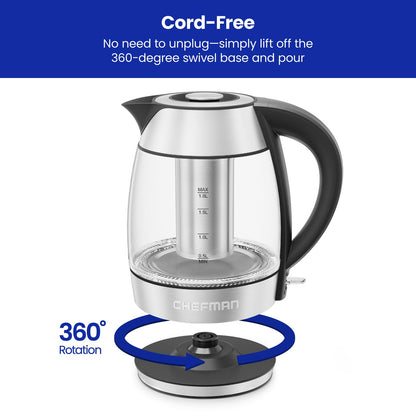 Chefman electric kettle — fast boiling technology