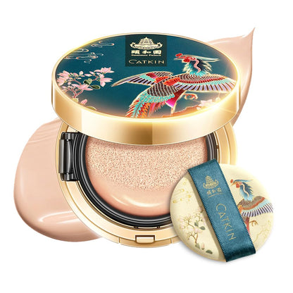 Catkin cushion foundation with buildable coverage and anti-aging serum, light beige 0.46 oz x 2