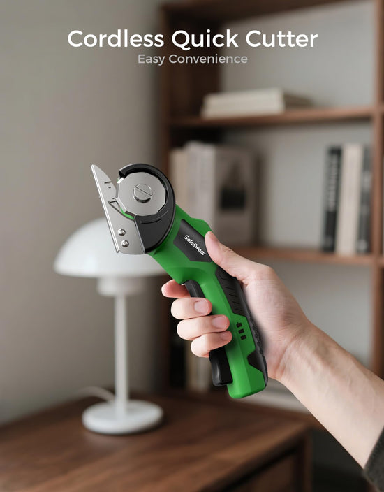 Cordless electric scissors - rechargeable with LED light and safety lock