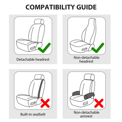 TOYOUN vehicle seat cover — PU leather front seat covers with red trim 2 pcs set