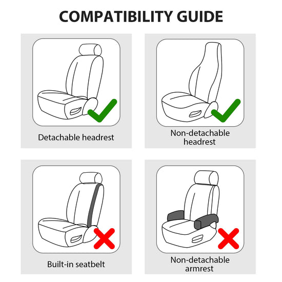 TOYOUN vehicle seat cover — PU leather front seat covers with red trim 2 pcs set