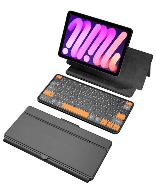 Universal keyboard plus dual Bluetooth portable keypad with removable stand and backlit